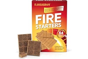 AWEASROY Fire Starter for Fireplace 64 Squares, Fire Starters Squares Non-Toxic Safe for Camping, Bonfires, and BBQs Fire Starter Cubes