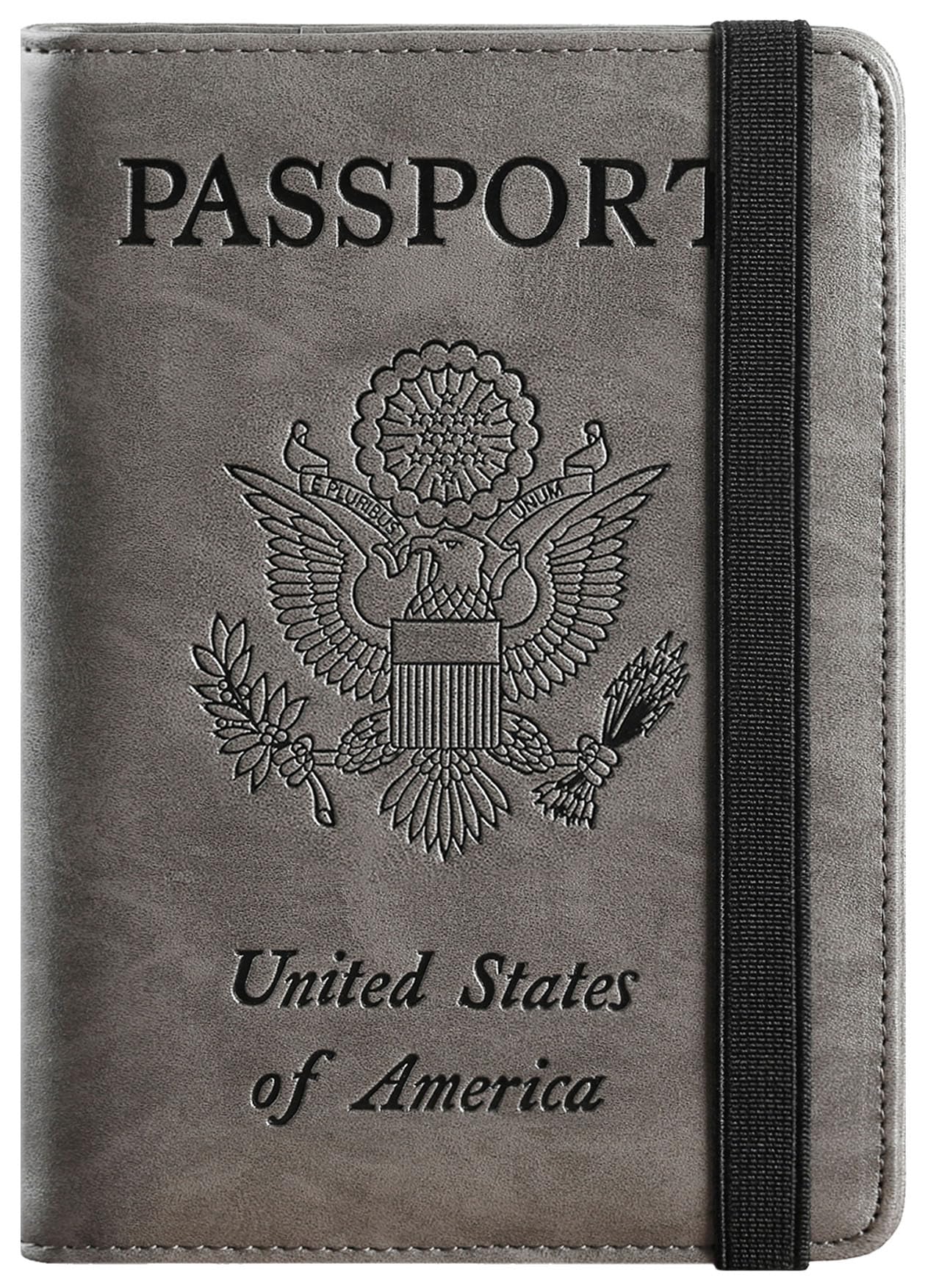 Passport Holder Cover Wallet Travel Essentials RFID Blocking Leather Card Case International Must Haves Travel Accessories for Women Men(101#Coffee Grey)
