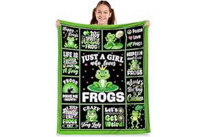 KIEETLAN Frog Gifts for Girls and Women – Just a Girl Who Loves Frogs Blanket, Cute Frog Lover Gift for Birthday or Christmas, Soft Cozy Throw Blanket 40"x50"