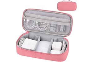 Yundoor Cord Organizer Travel Case, Electronics Organizer Pouch Bag for Cable & Charger, Power bank, Phone, Tech Accessories (Pink)