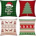 Ogrmar 4-Pack 18x18 Inch Halloween Throw Pillow Covers - Cotton Linen Decorative Cushion Covers For Sofa, Bed - View #2