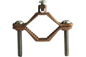 NSi Industries G-2-SDB-SB Heavy Duty Direct Burial Bronze Ground Clamp for 1.25"-2" Pipe, Silicon Bronze Hardware