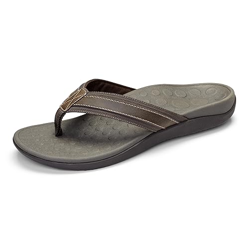 Vionic Men's Tide Toe-Post Sandal Flip Flop with Concealed Orthotic Arch  Support Brown 10 Medium US in Oman Whizz Sandals