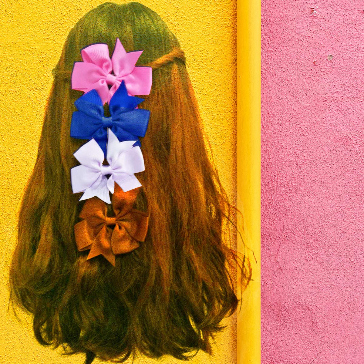 20 pcs 3 inch Hair Bows, baotongle Boutique Hair Bows Girls Kids Alligator Clip Grosgrain Ribbon Hair Clips for Baby Girls Teens Toddlers Friends