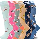 fenglaoda Compression Socks for Women Men Support Circulation 6 Pairs Socks For Nurse, Travel, Flight
