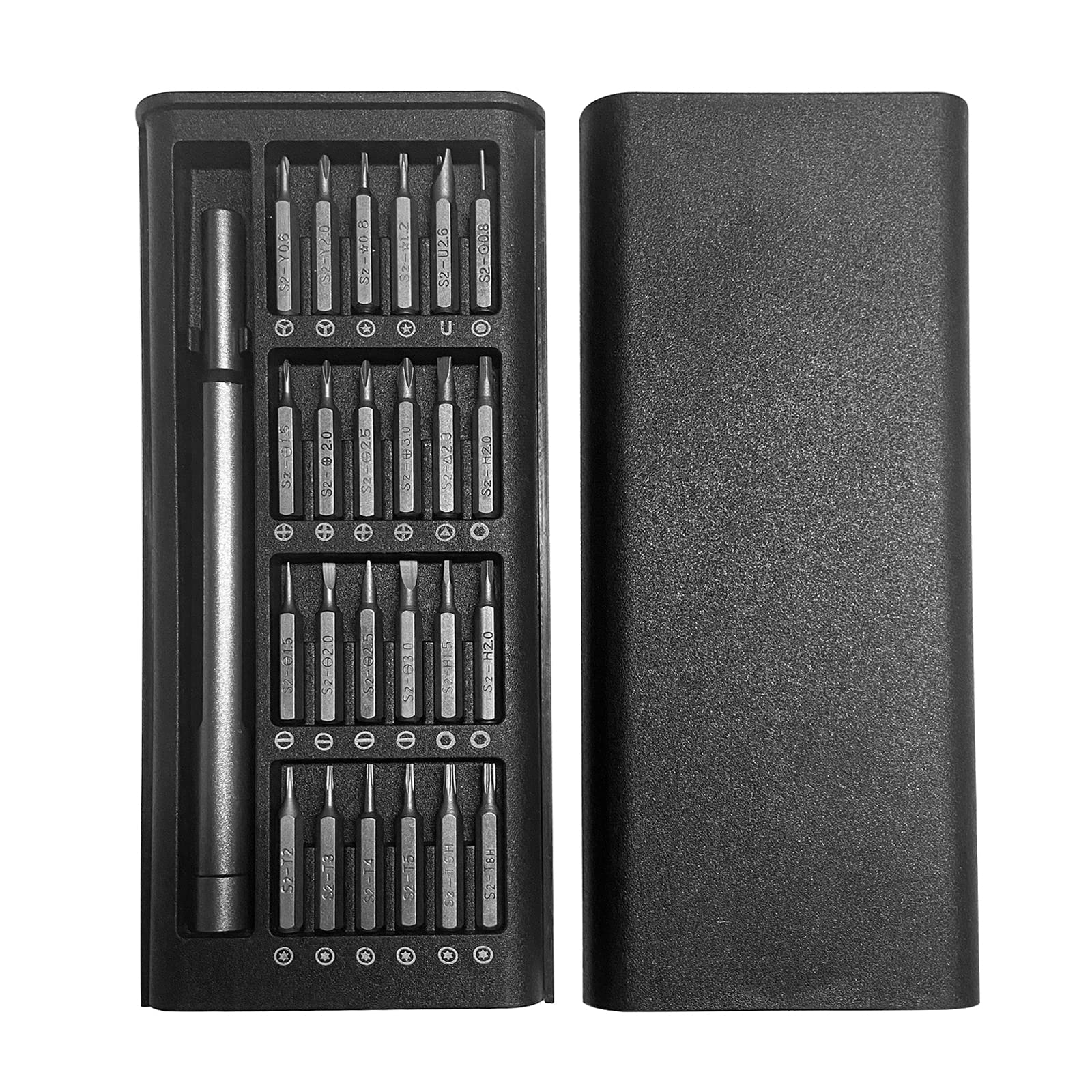 SyiXute 24 in 1 Precision Screwdriver Set,Mini Magnetic Screwdriver Tool Kit,24 Bits with Plastic Case for Phone,Tablet,Laptop,PC,Watch and Glasses Repair