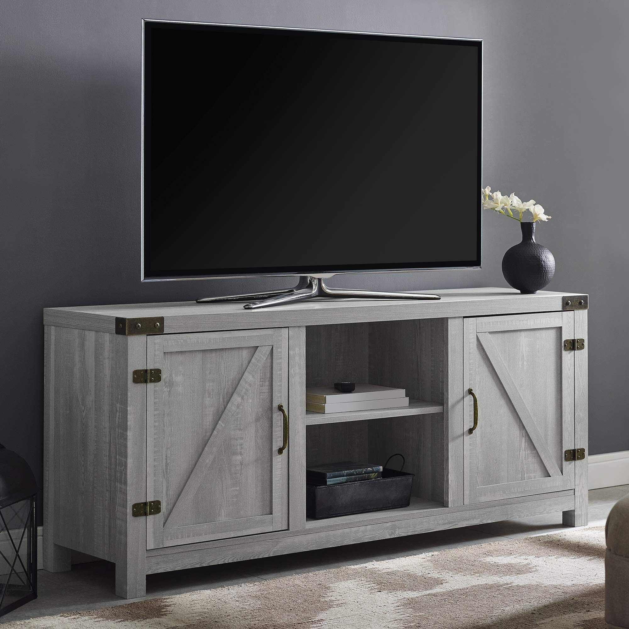 WE Furniture TV Stand, 58", Stone Grey