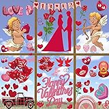 DmHirmg Valentine's Day Window Clings Decorations, Valentines Window Decal Stickers for Valentine's Day Decorations With Remo
