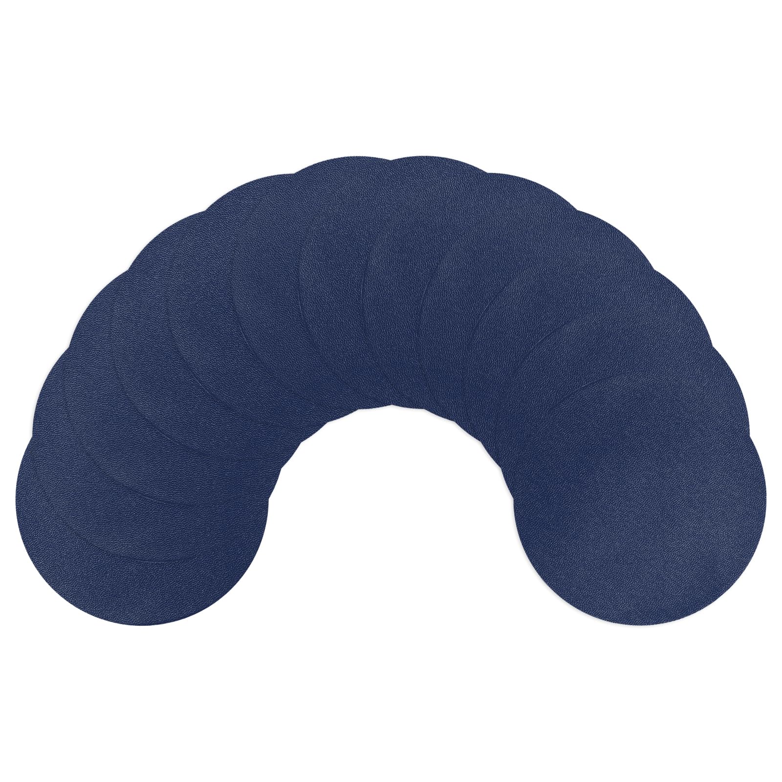 uxcell Round Drink Coasters Set of 12 Dual Sided Non-Slip Non-Stick Waterproof Leather Coasters for Drinks, Coffee Table, Housewarming Gifts, Home Decor 4"×4"Navy Blue