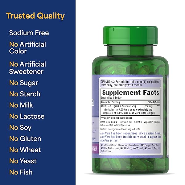 PURITAN’S PRIDE ALOE VERA EXTRACT 5000 MG-200 SOFTGELS