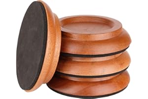 Upright Piano Caster Cups,Eison Solid Sapeliwood Piano Caster Piano Leg Floor Protectors with Non-Slip & Anti-Noise Foam for Hardwood Floor, Set of 4
