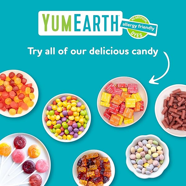 YUMEARTH ORGANIC GIGGLES CHEWY CANDY – ALLERGY FRIENDLY, NO ARTIFICIAL DYES, NON GMO, GLUTEN FREE, FRUIT FLAVORED, VEGAN CANDY SNACKS 0.5 OZ (BOX OF 15)​