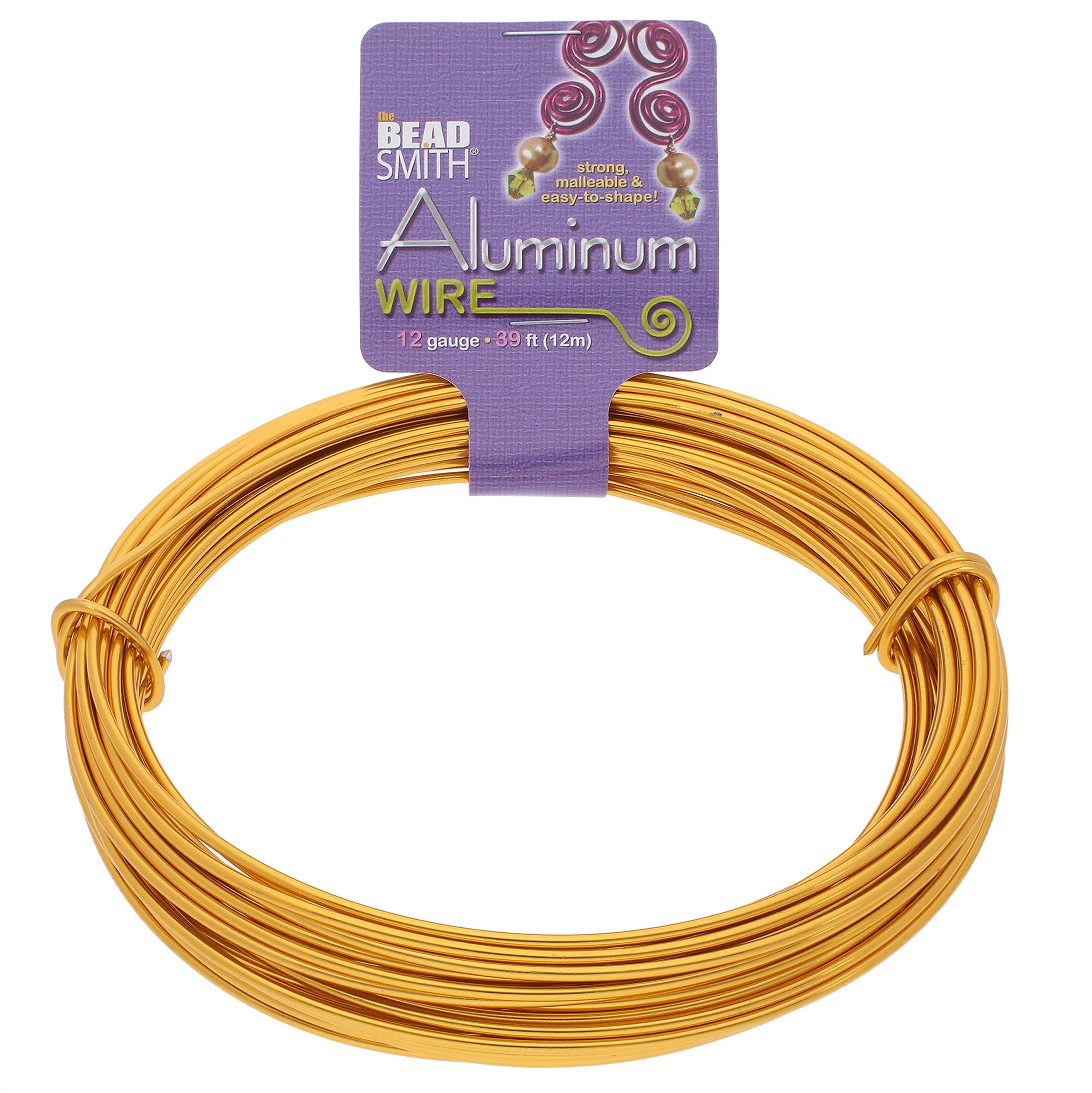 The Beadsmith Anodized Aluminum Wire – 12 Gauge – 39 feet – Gold Color – Bendable Craft Wire Used to Jewelry Making, Wire Wrapping, Sculpting, Floral, Modeling and Other DIY Arts & Crafts — image 1