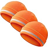 Reflective Knit Hat Safety Beanies Adult High Visibility Beanie Neon Winter Knit Caps with Reflective Stripe