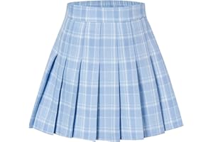 SANGTREE Girls Women's Pleated Skirt, Elastic Waist Uniform Skirt Plus Size, 2 Years - US 4XL