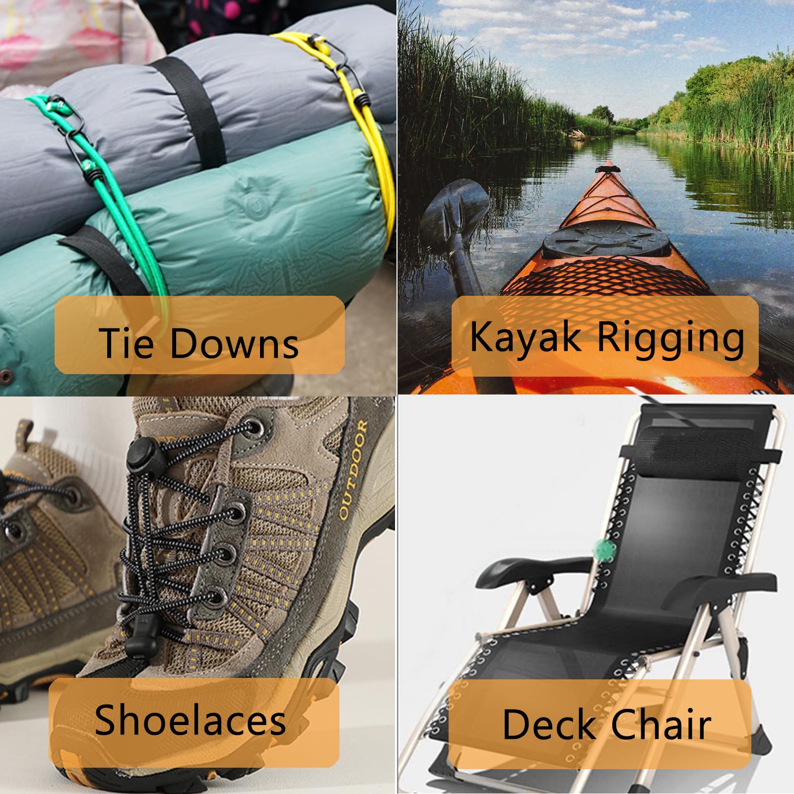 LUYADIN 1/4" x 16' Marine Grade Bungee Cord Elastic