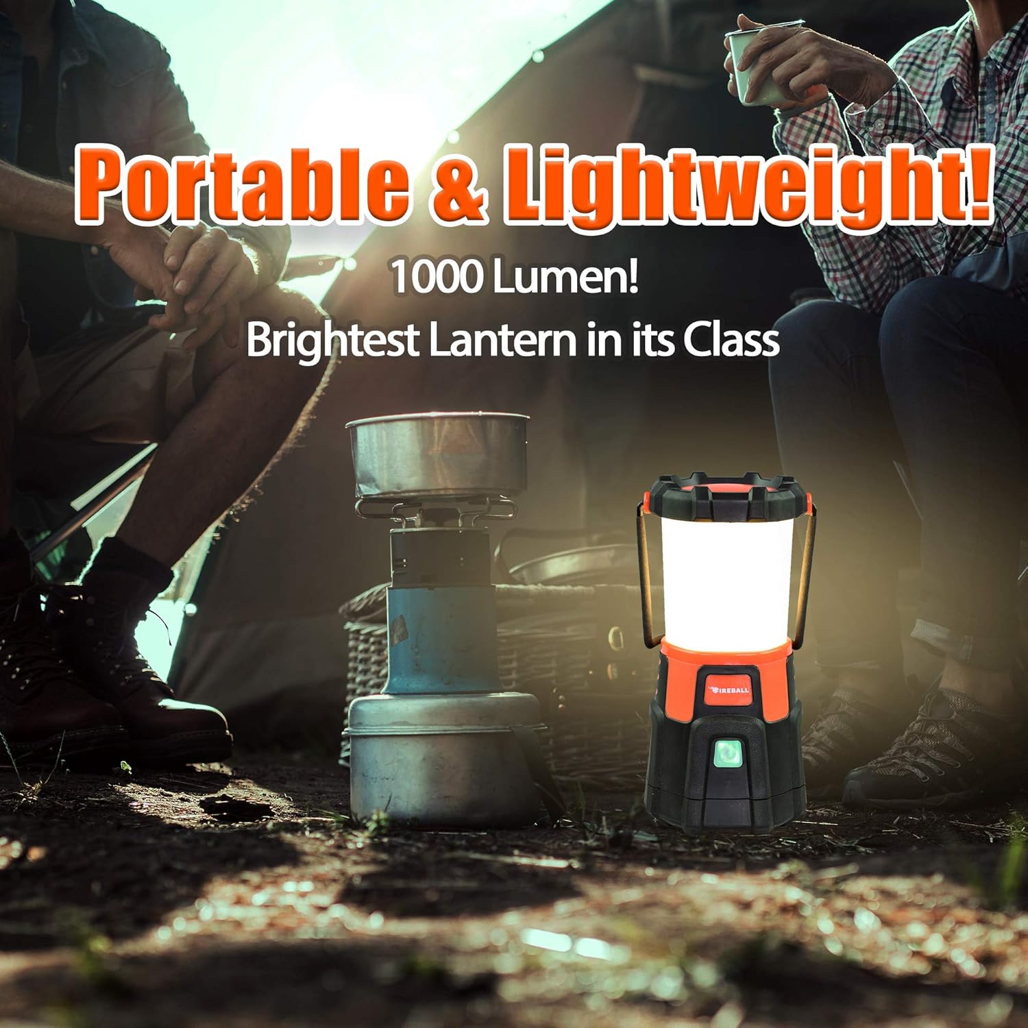 Blazin Fireball | Dimmable Lantern Battery Powered | 1000 Lumen LED Lantern | Emergency, Storm, Camping Torch | Battery Operated Lights - - 