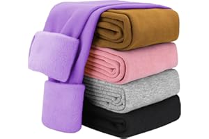 KEREDA Girls Fleece Lined Leggings Winter Warm Pants for Kids 3-14 Years