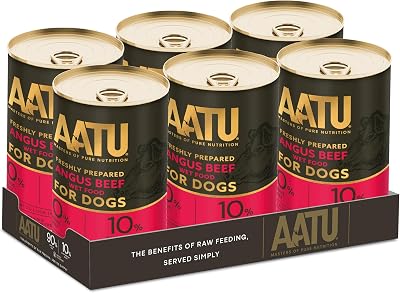 AATU 90/10 Wet Dog Food Angus Beef 6x400g Grain Free No Artificial