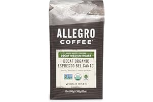 Allegro Coffee Decaf Organic Espresso Bel Canto Whole Bean Coffee, 12 oz