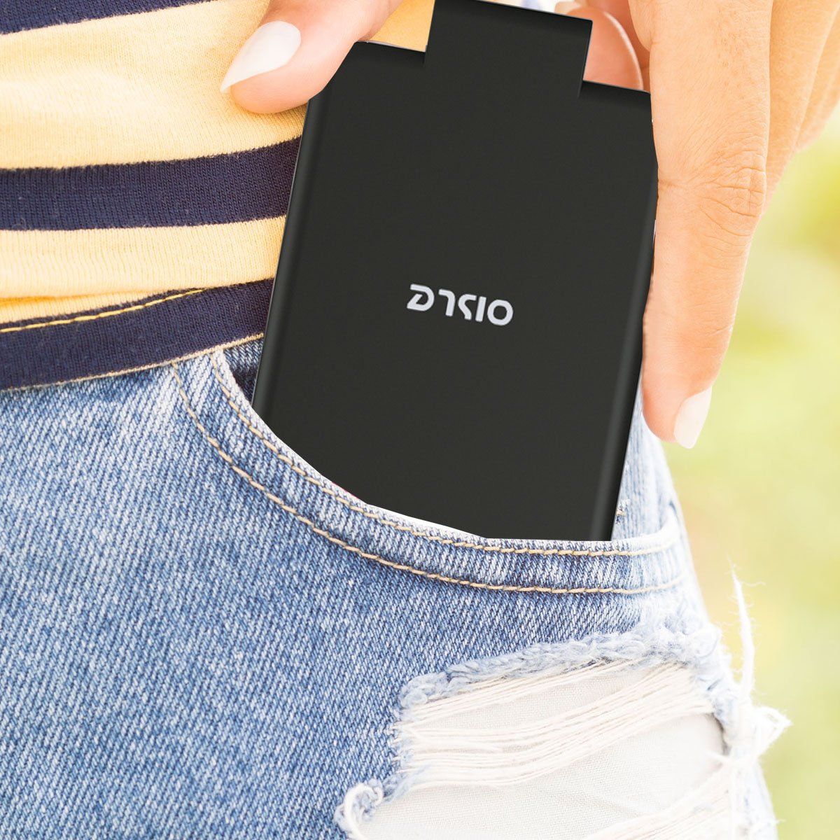 Draft OISLE Portable Cordless Battery Bank Portable Charger Type-C Port Mini Power Bank 4500mAh External Battery Pack Ultra-Compact High-Speed LED Indicador light for Andriod of SAMSUNG, HUAWEI-Black