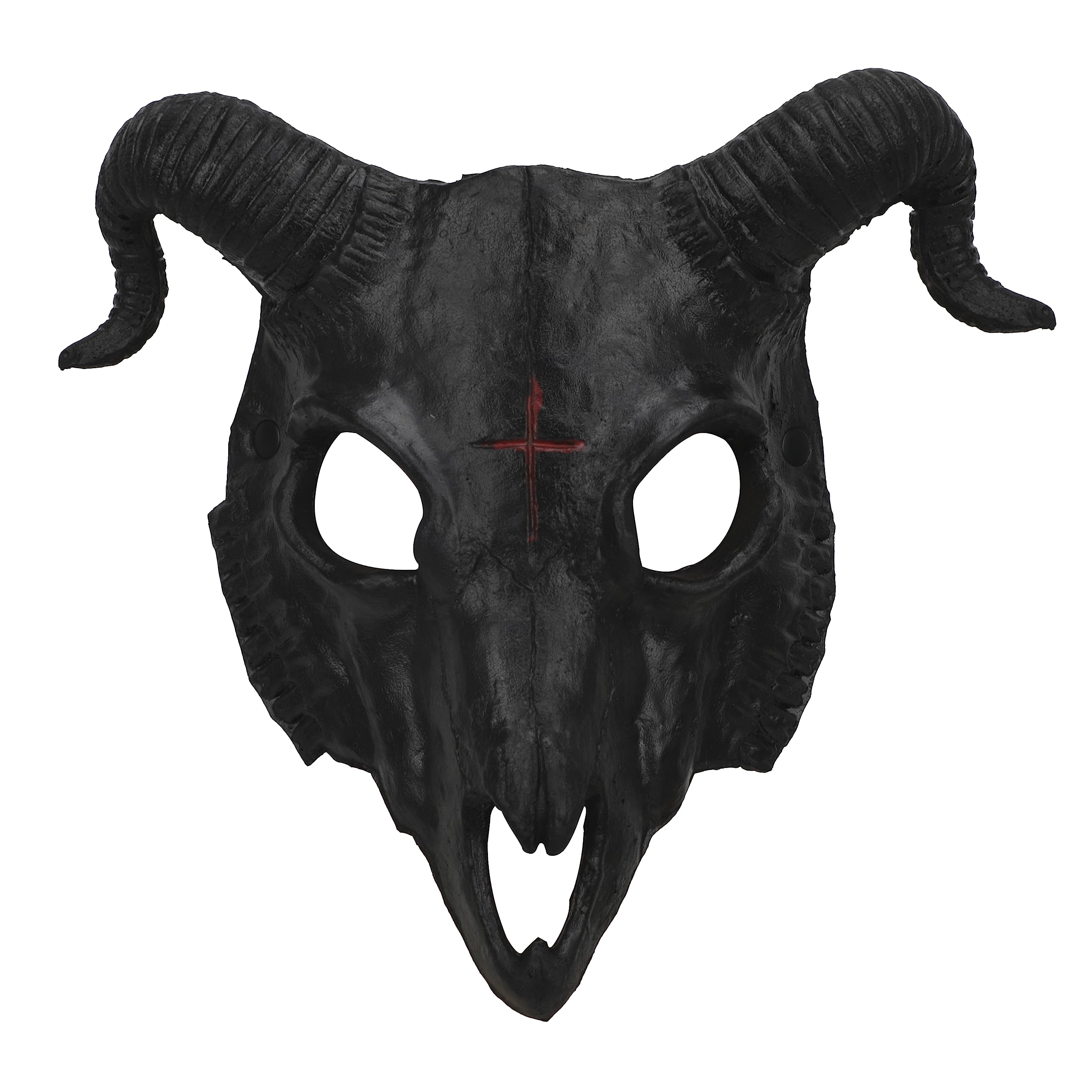 TINAYAUE Unisex Goat Skull Mask Scary Halloween Masks Lifelike Sheep Horns PU Devil Mask for Women Men Carnival Animal Theme Party Cosplay Costume Accessories