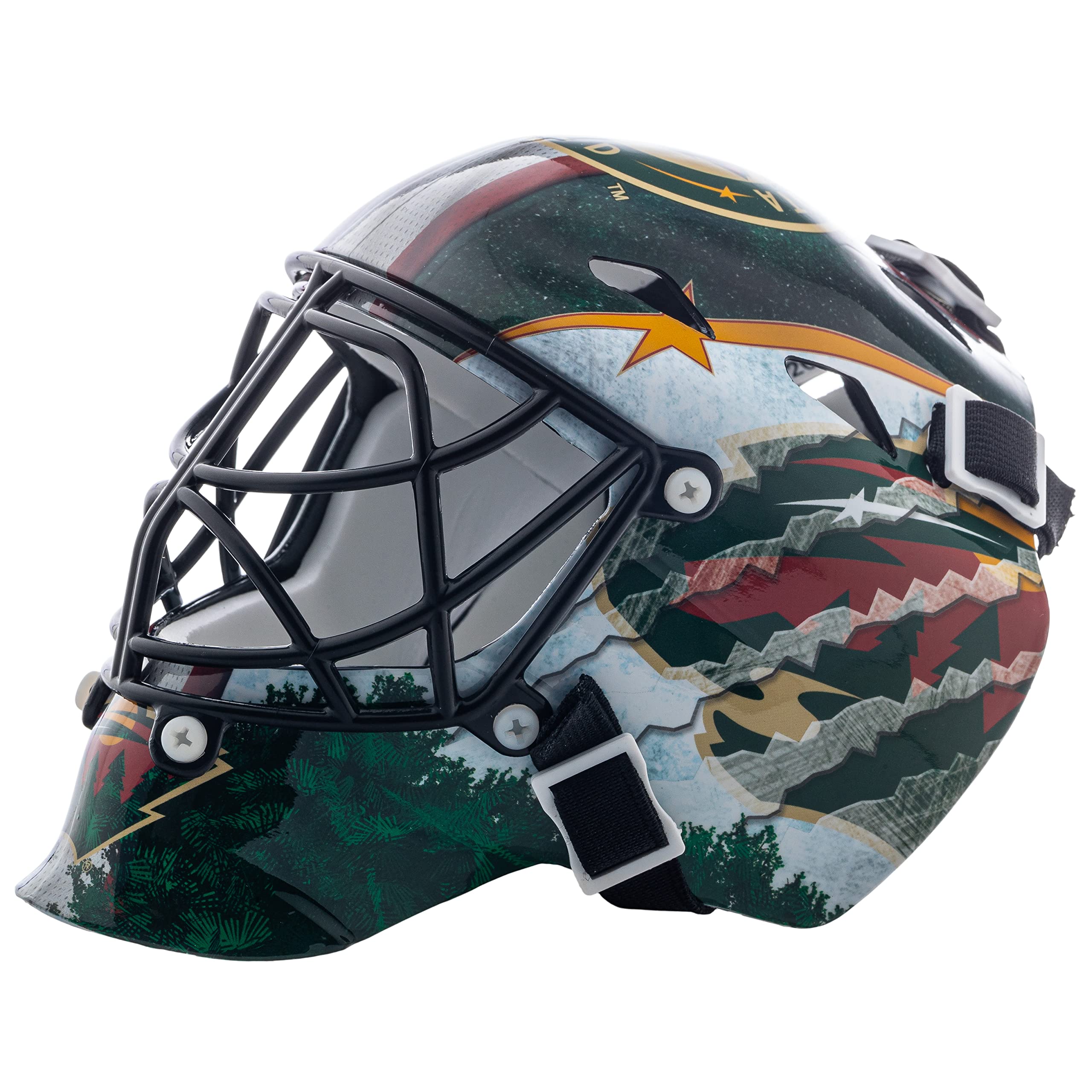 Franklin Sports Minnesota Wild NHL Team Logo Mini Hockey Goalie Mask with Case - Collectible Goalie Mask with Official NHL Logos and Colors