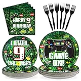 Grencian 96 Pcs 9th Birthday Video Game Party
