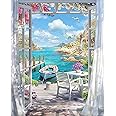 Landscape Beach Stamped Cross Stitch Kits - Colorful 11CT Printed Easy Pattern Needlepoint Kits Embroidery Crafts for Adults Beginners Gift 12x16 Inch