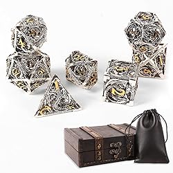 AncientDeer 7pcs Metal Dice Set D&D, Unique New