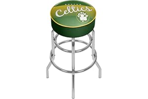 Bar Stool - Boston Celtics Hardwood Classics Stool with Foam Padded Seat - Swivel Chair for Game Room, Garage, or Home Bar by Trademark Global