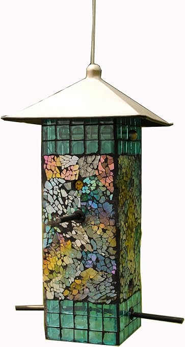 Amazon Com Bird Brain Sequin Bird Feeder Square Yellow Blue