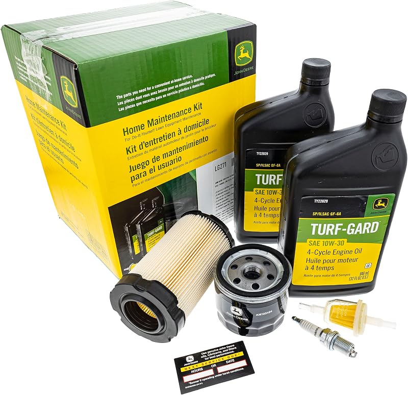 John Deere Original Equipment Filter Kit LG271 with Oil Fuel Air Spark Plug