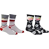Everything Legwear Naruto Shippuden Ramen Crew Socks (2 Pair) - Hidden Leaf Ramen Bowls - One Size Fits Most