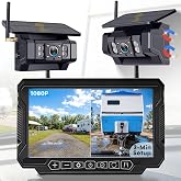 Dual Magnetic Backup Camera Wireless: Monitor Hitch & Rear View Simultaneously – Reduce Blind Spots for Horse Trailers & RVs 