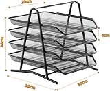 Marbrasse Desk Organiser 4-Tier Letter Tray Mesh File Organizer Black view 6