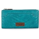 Wrangler Minimalist Wallet for Women Credit Card Wallet Ladies Travel Wallets Monederos de Mujer Card Cases & Money Organizers with Smooth Zippers for Womens Turquoise