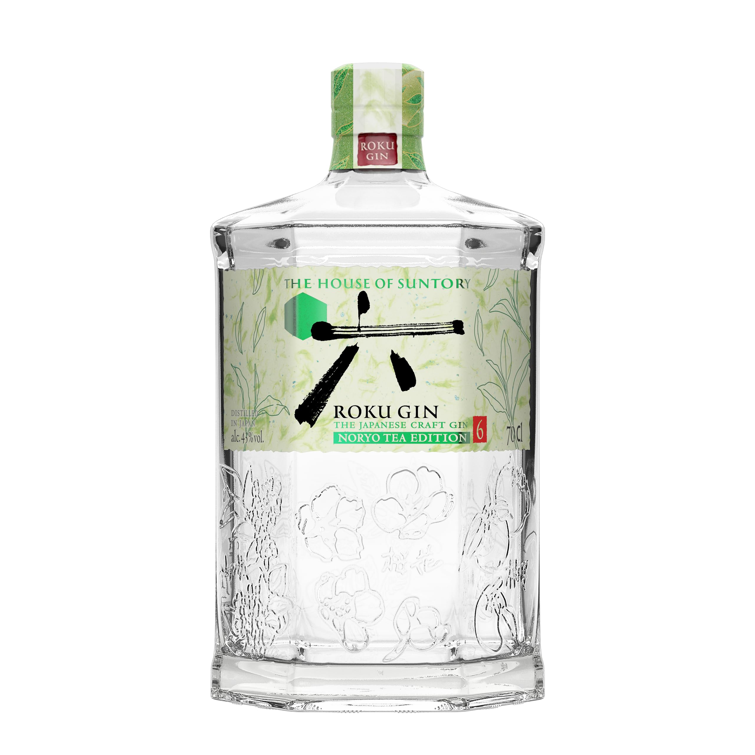 ROKU GIN Noryo Tea Edition | 6 japanische Botanicals | Meisterhaft destilliert in Japan | lebendig frischer Geschmack für Sommer| 43 Prozent Vol | 700ml Einzelflasche