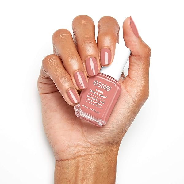 ESSIE TREAT, LOVE AND COLOR, STRENGTH AND COLOR NAIL CARE POLISH, FULL COVERAGE SOFT NEUTRAL NAIL POLISH, FINAL STRETCH, 0.46 OUNCE