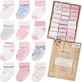 infancie Baby Socks For Girls 12 Pairs – Soft And Comfortable Baby Girl Socks 0-6 Months, Adorable Sock Shoes For Baby Girl, Gift For Newborns