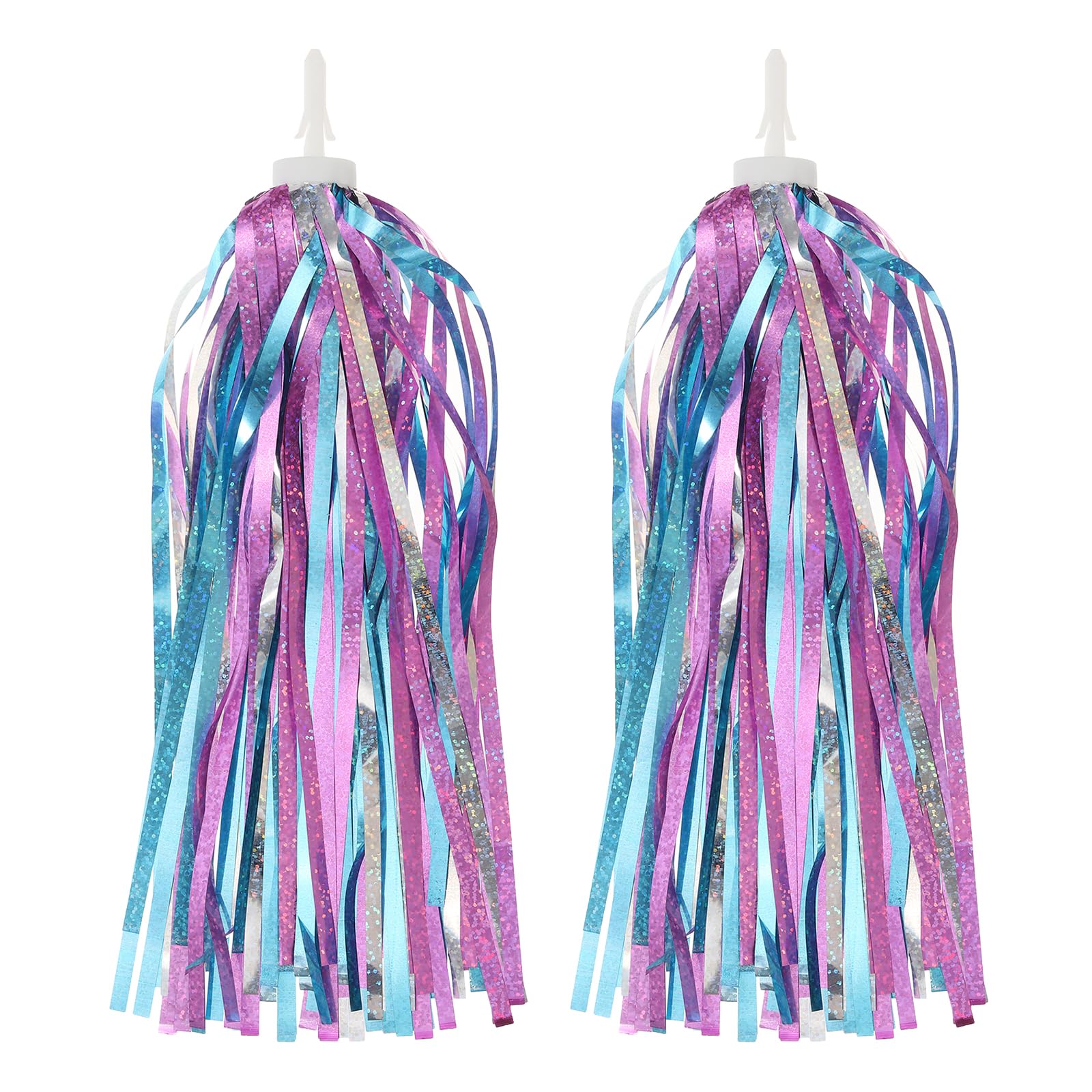 PATIKIL Bike Streamers, Colorful Scooter Handlebar Tassels Grips Ribbon Accessories Decorations Bicycle Tricycle Handles, Blue Pink