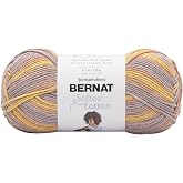 Bernat Softee Cotton Yarn for Crocheting Soft, Golden Haze | #3 DK Light Yarn, 60% Cotton 40% Acrylic, Soft Crochet Yarn for Garments, Knitting &amp; Crafts, 254yds, 120g/4.2oz, 1 Pack