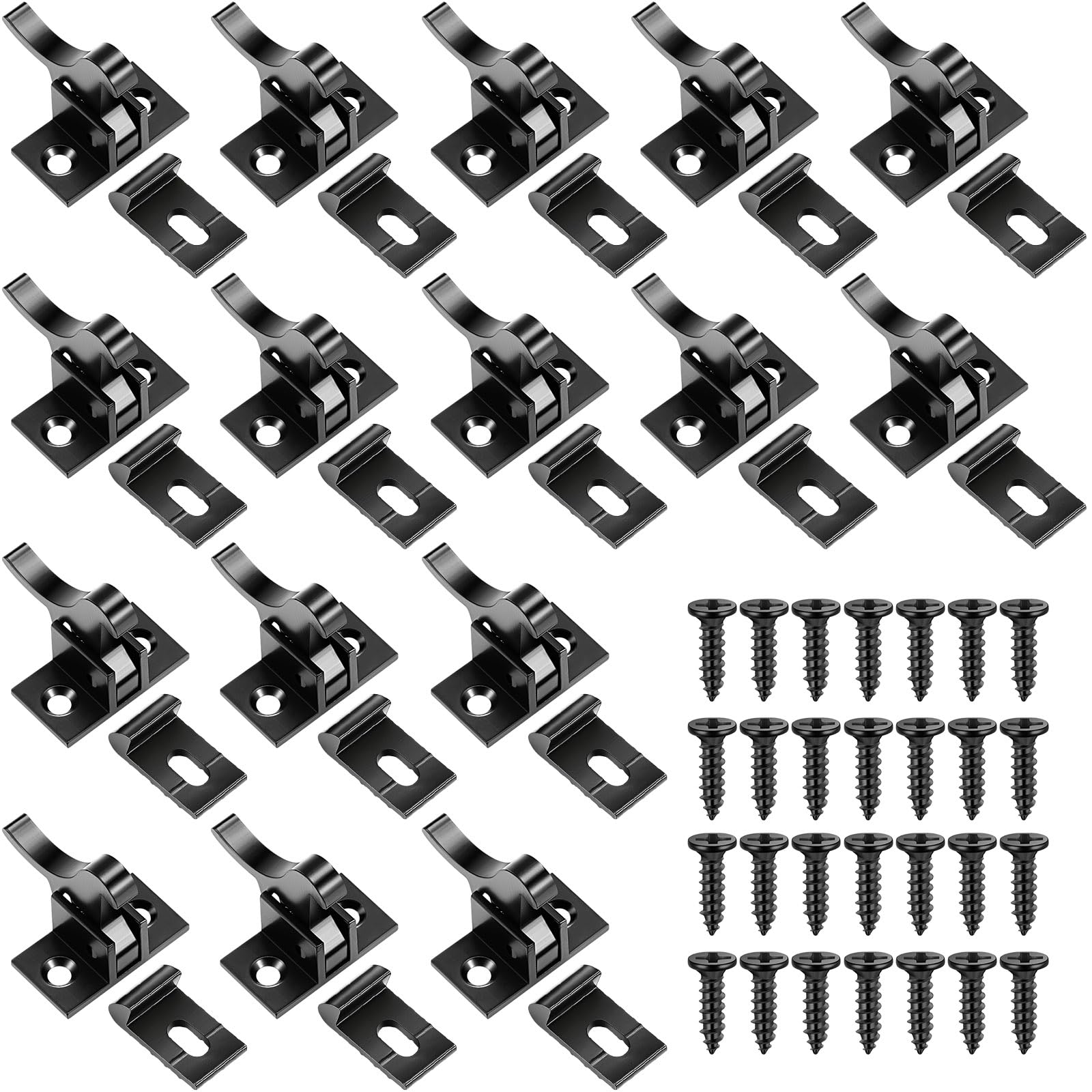 Photo 1 of Lounsweer 16 Pcs Brass Heavy Duty Cabinet Door Latch Cabinet Closets Door Elbow Latch with Mounting Screws Hardware for Bedroom Bathroom Window Catch(Black)