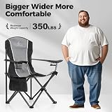 ALPHA CAMP Heavy Duty Folding Camping Chair 160 kg Support Cup Holder Side view 2