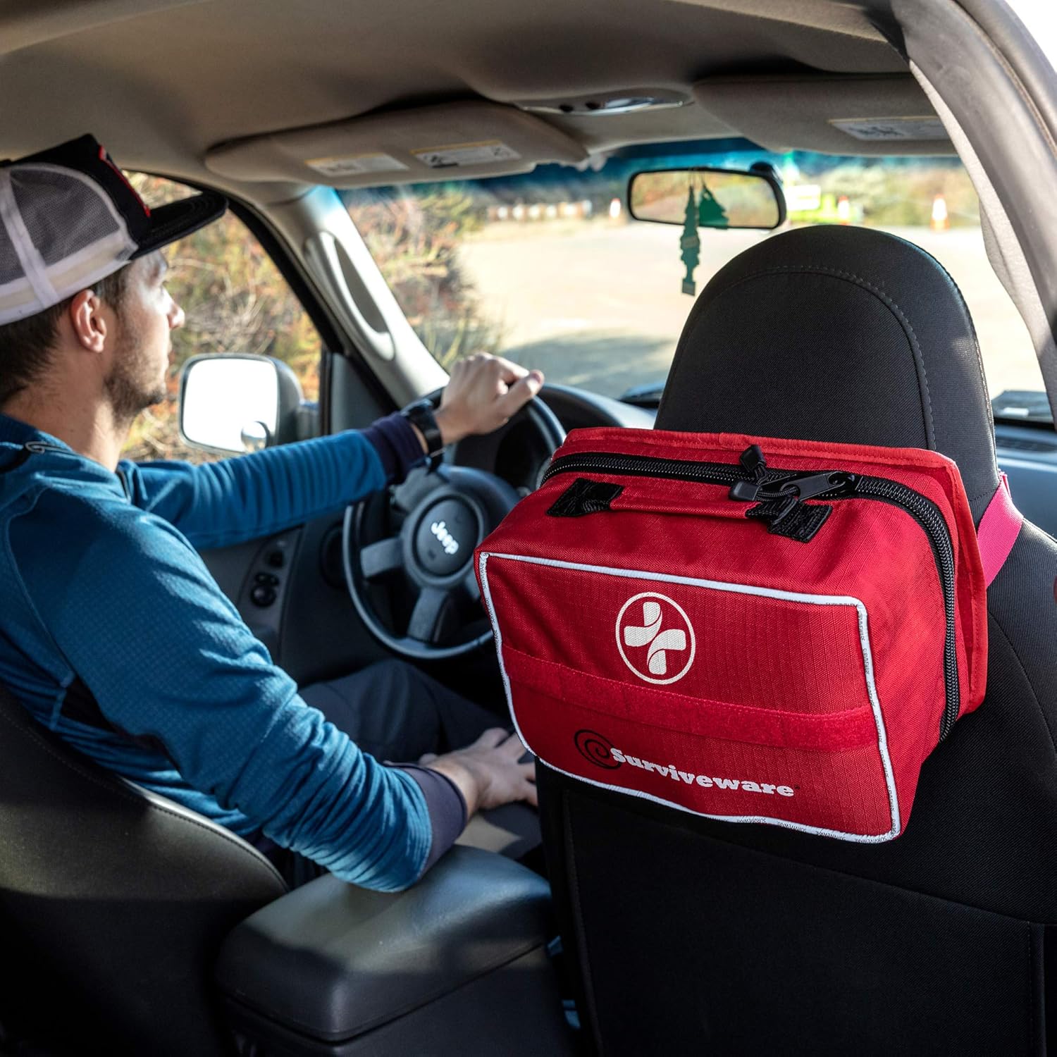 Surviveware Large First Aid Kit & Added Mini Kit for Trucks, Car, Camping and Outdoor Preparedness: Health & Personal Care