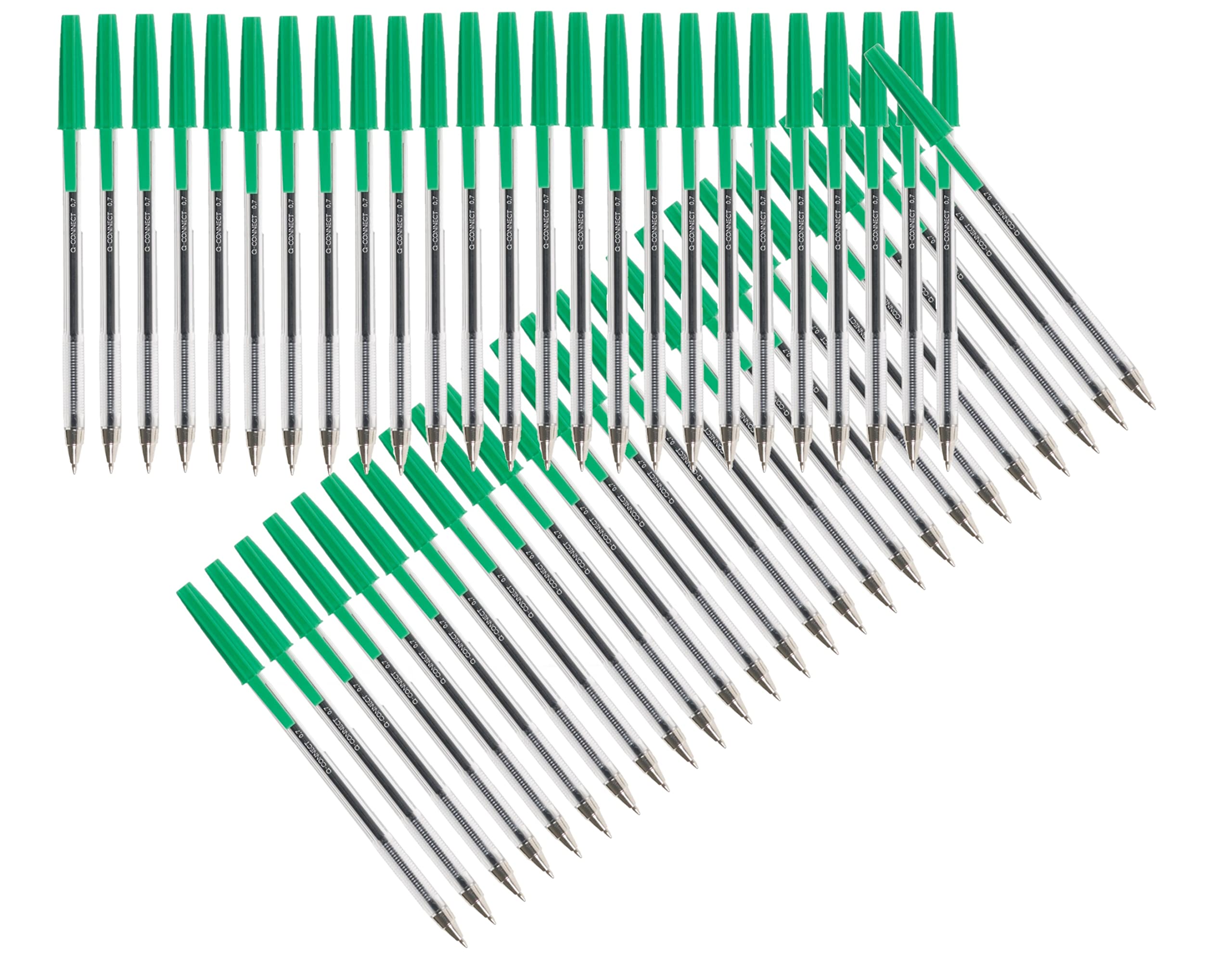 Q-Connect 3 Medium Ballpoint Pen, Green, Pack of 50