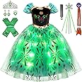 Latocos 10pcs Light Up Princess Costume for Girls Kids Princess Dress Up Cloths for Little Girls Halloween Cosplay