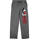 Mickey Mouse Classic Playful Pose Adult Gray Heather Sleep Pajama Pants