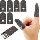 6 Pack Finger Sleeves for Gaming,Thumb Sleeves for Mobile Gaming,Anti Sweat,Ultra Thin Silver Fiber,Suitable for Most Gamers,Gaming Finger Gloves for PUBG COD Dedales,Covers