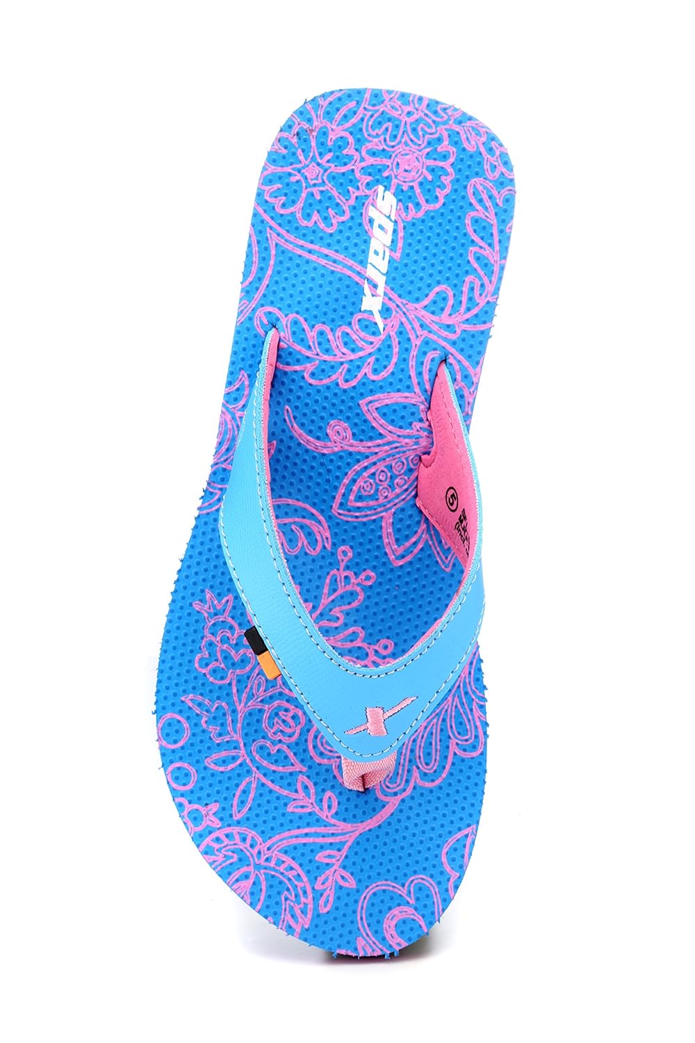 sparx women sfl-503 blue pink flip flop & slippers -8uk